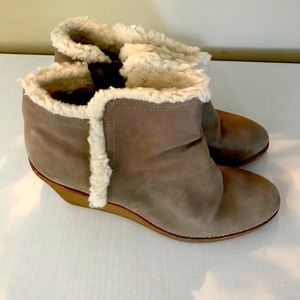 Cole Haan Michelle Faux Fur Lined Suede Wedge Ankl